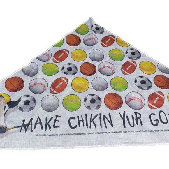 Chick-fil-A Cow Dog Bandana Pup Pet 2016 Make Chikin Yur Goal Fast Food 26 x 13" - Picture 14 of 14